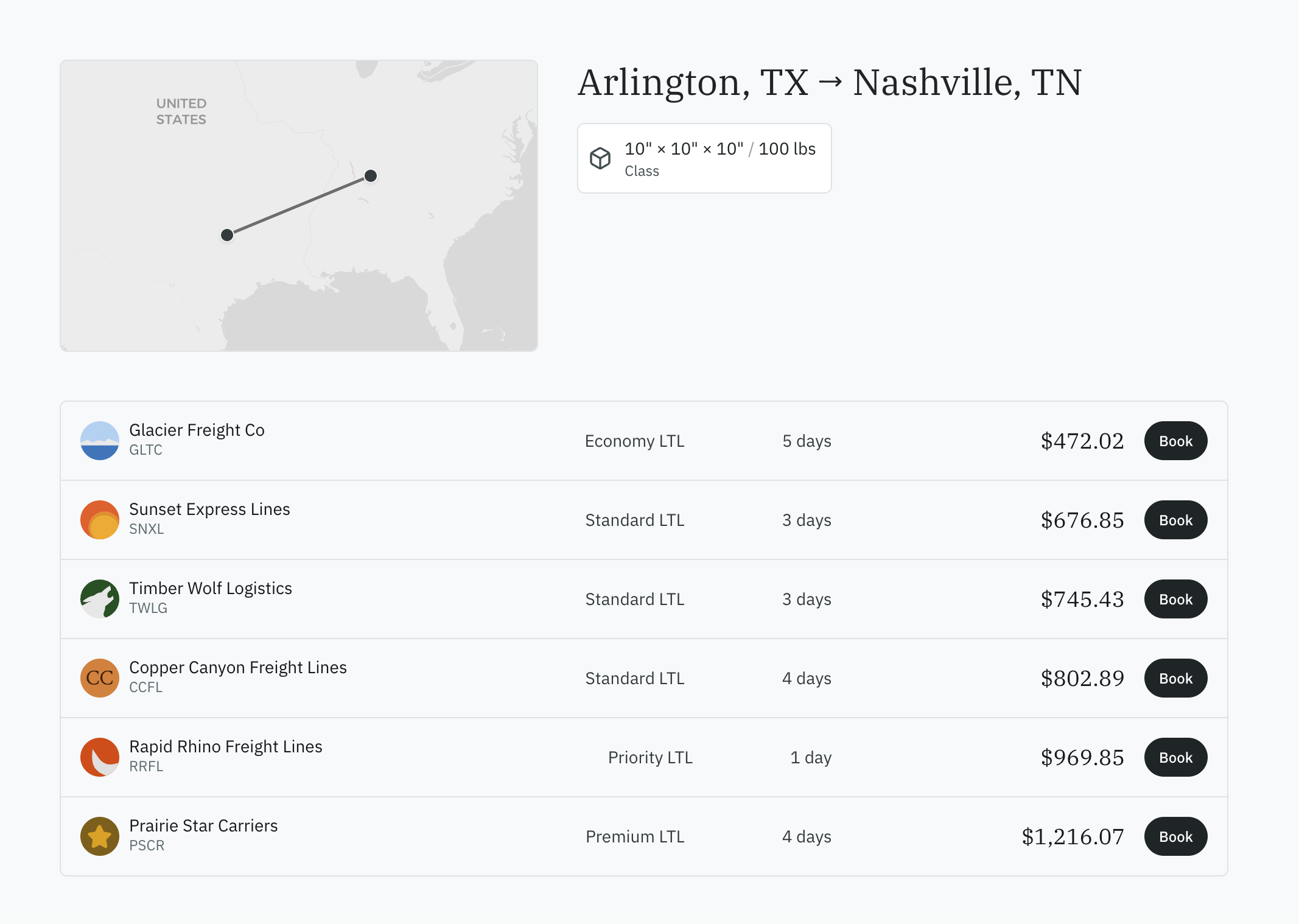 Rate Shopping screenshot